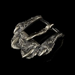 German silver belt buckle Wolf&rsquo;s Paw, wolf paw with claws, beast claws buckle