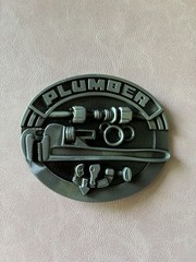 Plumber Belt Buckle Western Cowboy Native American