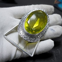 Vintage Western Belt Buckle Lemon Quartz glass Silver Tone Cowboy Belt Buckle