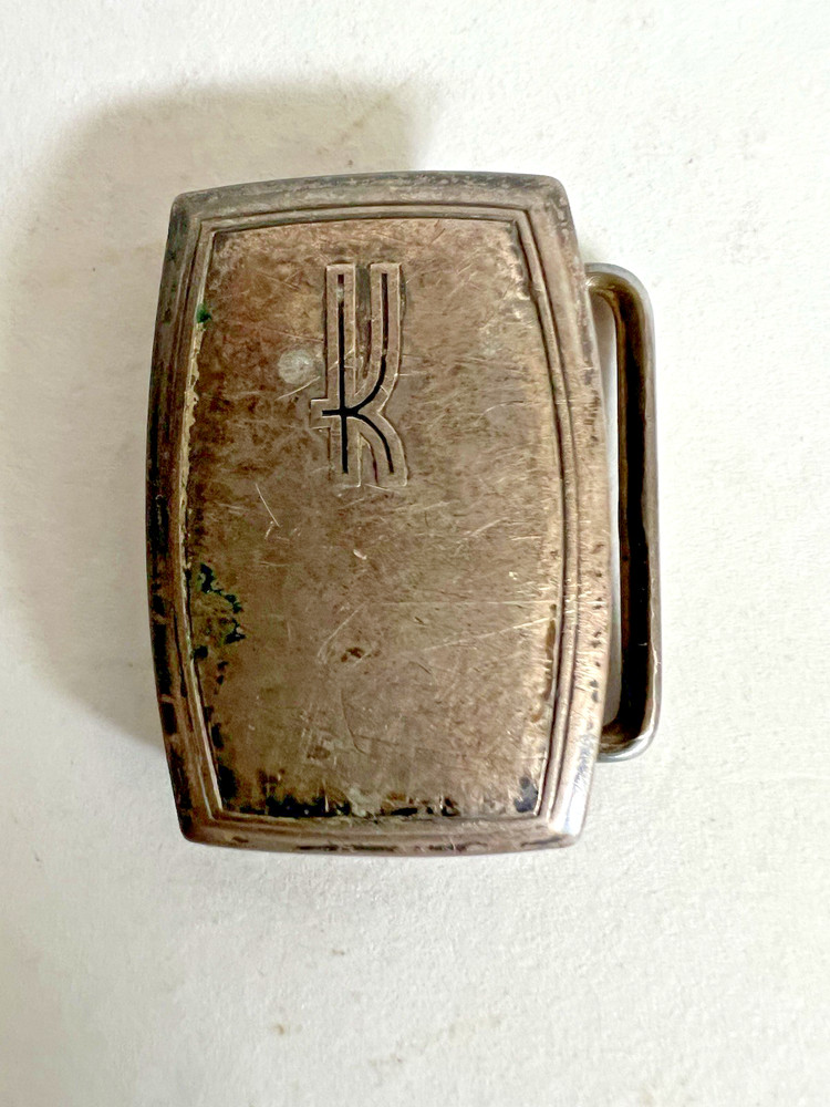 Vintage HICKOK Sterling Art Deco BELT BUCKLE / « K » 3D Monogram
