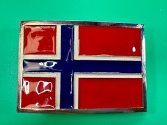 Flag of Norway Country Red Blue New Patriotic Belt Buckle