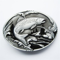 Fish Fishing Wildlife Fisherman Western Oval Belt Buckle also Stock in US