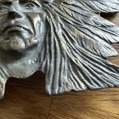 vintage 1970s belt buckle CHIEF native american INDIAN HEAD cowboy WESTERN brass