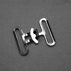 2-Pc 1-1/2&Prime; Nickel Belt Buckle Silvertone Hook&Eye Fastener USA Made Free Ship