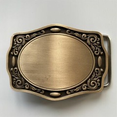 Western Edge Flower Trims Bronze Plated Blank Metal Belt Buckle