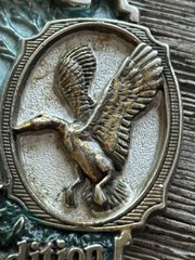 Vintage Hunting Waterfowl Duck Deer 1986 Belt Buckle Great American Buckle Co