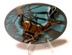 ✖ HQ WESTERN WHITE TAIL DEER Cowboy Rodeo Style Belt Buckle Heritage USA
