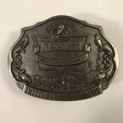 Vintage Kessler American Whiskey Western Brass Belt Buckle Limited Edition 1993