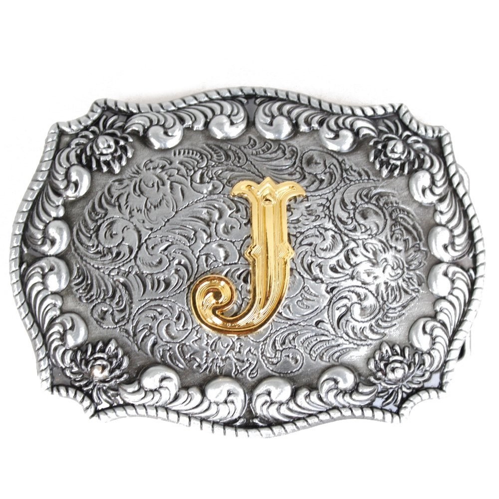 Men&rsquo;s Belt Buckles, English Letter in 3D, Western Style, CowboyAlphabe…