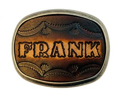 MADE to ORDER Custom Tooled Leather Belt Buckle, Names or Initials, 6 Letters