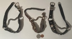 Vintage Lot of 3 Leather and Metal Horse Accessories, Bits, Bridle, Harness, Nic