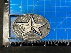 Moving Reversible Star (Red or Black) Belt Buckle by Heavy Metal Manufacturing