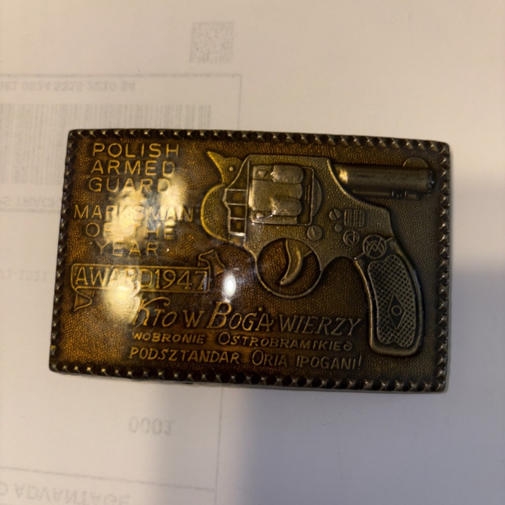 1947 POLISH ARMED GUARD MARKSMAN BELT BUCKLE TIFFANY STUDIO NY – Lewis Chicago