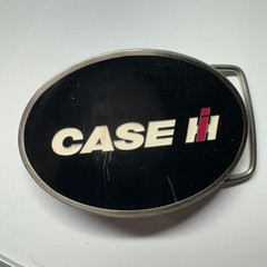 CASE IH Licensed Product Oval Belt Buckle Black Silver Tone CNH America LLC