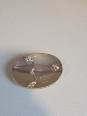 Montana Silversmiths Silver Plated Floral Oval Initial D Western Belt Buckle