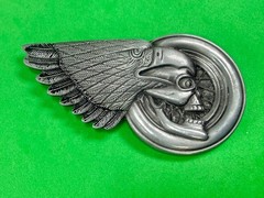 Eagle Head Wing Skull Motorcycle Wheel Rim Biker Punk Vibe Belt Buckle