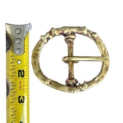 Handmade Solid Brass Belt Buckle USA | 1.5&Prime; « HORSES » Retro Artisan Buckle Men