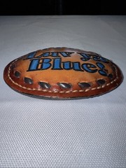 Vintage « Luv Ya Blue!  » OILERS Belt Buckle Leather Top Grain Cowhide 8909 🔥🔥
