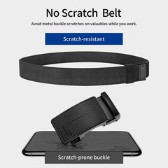 MACBORO Nickel Free Non Metal Tsa Approved Size 48 (Fits Waist 39-45）, Black