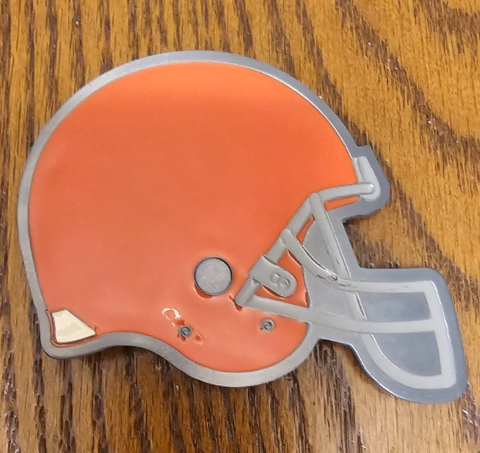NFL Officially-Licensed Cleveland Browns Pewter Belt Buckle USA Football ~ New