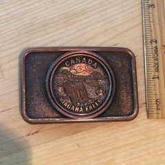 Vintage Brass Niagara Falls Canada Belt Buckle