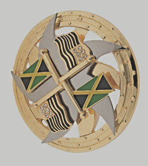 Jamaica & USA Flags Belt Buckle Vintage Green Spinners Reggae Women Men Western