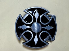 Maltese Celtic Iron Cross Religious Black Enamel Cutout Gothic Punk Belt Buckle