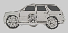 Spinner Belt Buckle Utility Car SUV Wheels Spins Silver Metal Star Mud Girls New