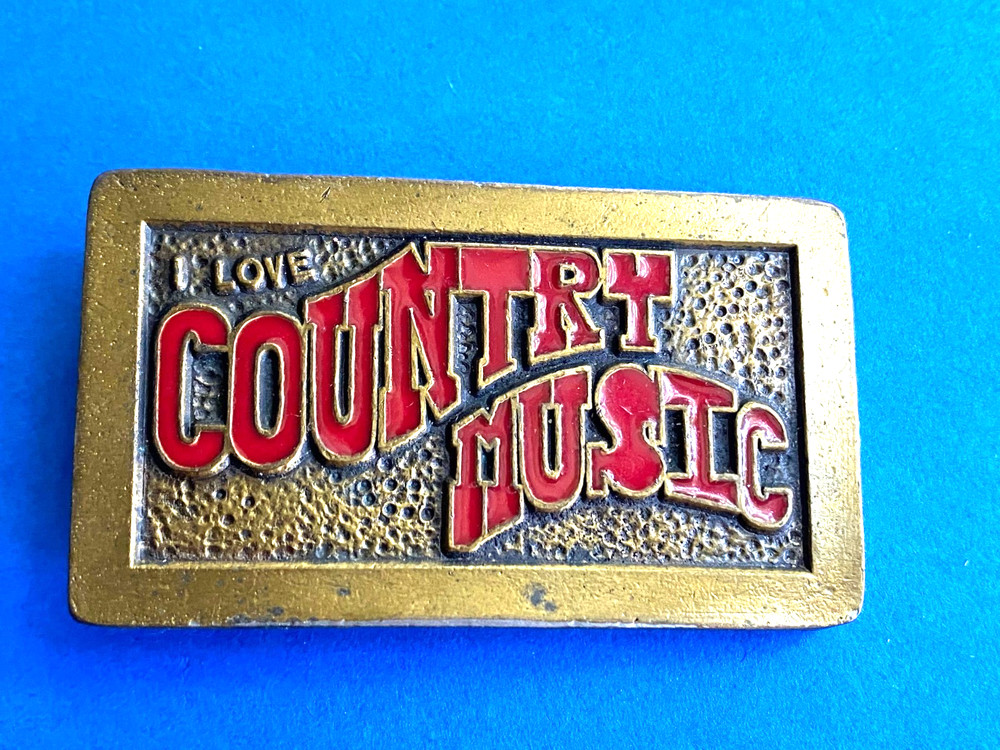 Vintage I Love Country Music Belt Buckle