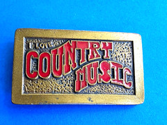 Vintage I Love Country Music Belt Buckle