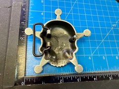 Creepy Skull Grinning Teeth Five Point Star Gothic Punk Cutout Belt Buckle