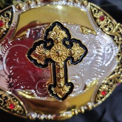 Cross Western belt Buckle Gold Silver red Religious Gift Item