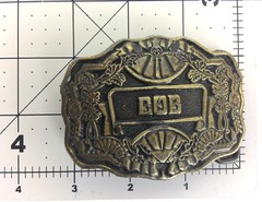 Oden Belt Buckle Vintage Personalized Bob Brass Color Raised Designed