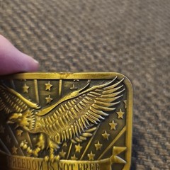 Freedom Is Not Free Brass Belt Buckle Eagle Stars Strips By Sponsor2014 2&Prime;Belt/W