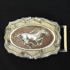 Mustang Western Style Belt Buckle Horse 2-1/2&Prime; x 3-1/4&Prime;