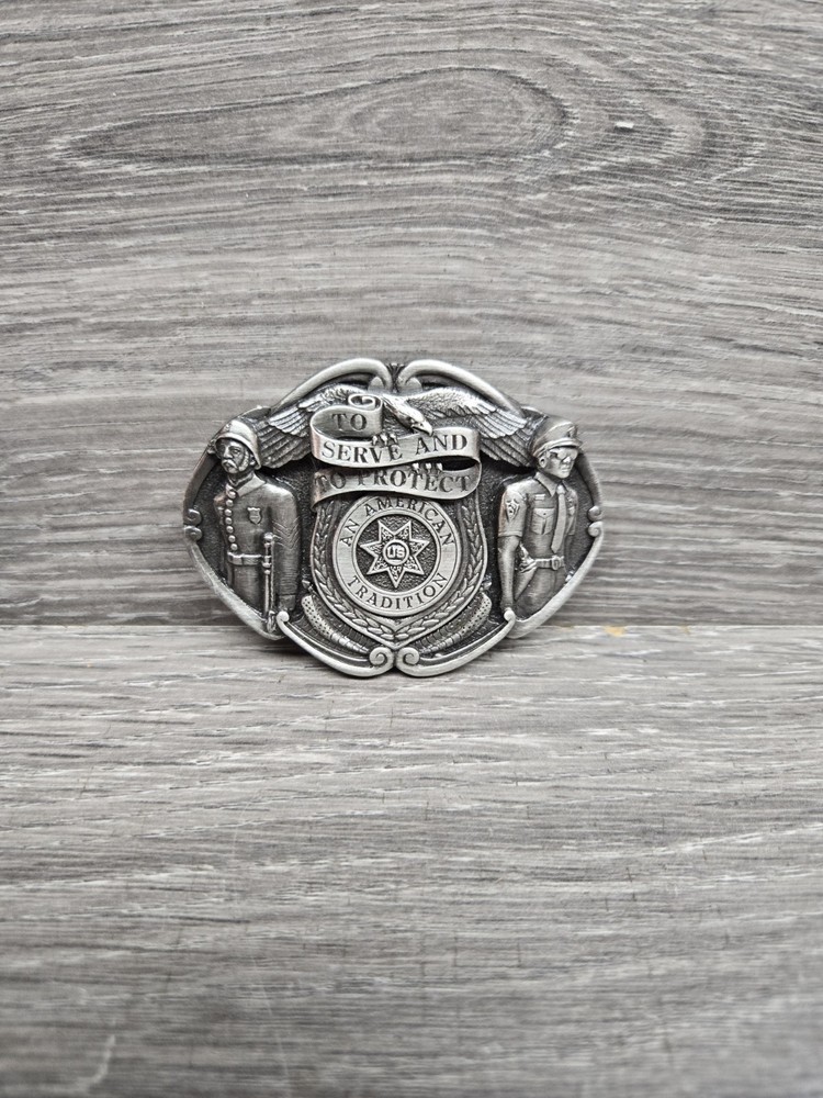 Cowboy Belt Buckle Law Enforcement To Serve And Protect An American Tradition