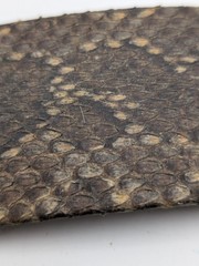 Vintage Genuine Python Snakeskin Belt Buckle Leather Western Exotic Handmade