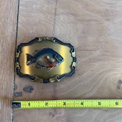 Vintage Bluegill Belt Buckle Fish Fisherman Fishing Panfish Outdoor 1970s
