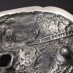 Pirate Skull SILVER SEA Swords Belt Buckle, Solid Fine Pewter USA/Mexico