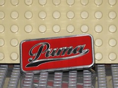 Puma belt buckle, red