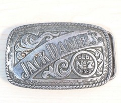Jack Daniels Belt Buckle Silver Tone Old No.7 Whiskey Western Cowboy Metal 5007