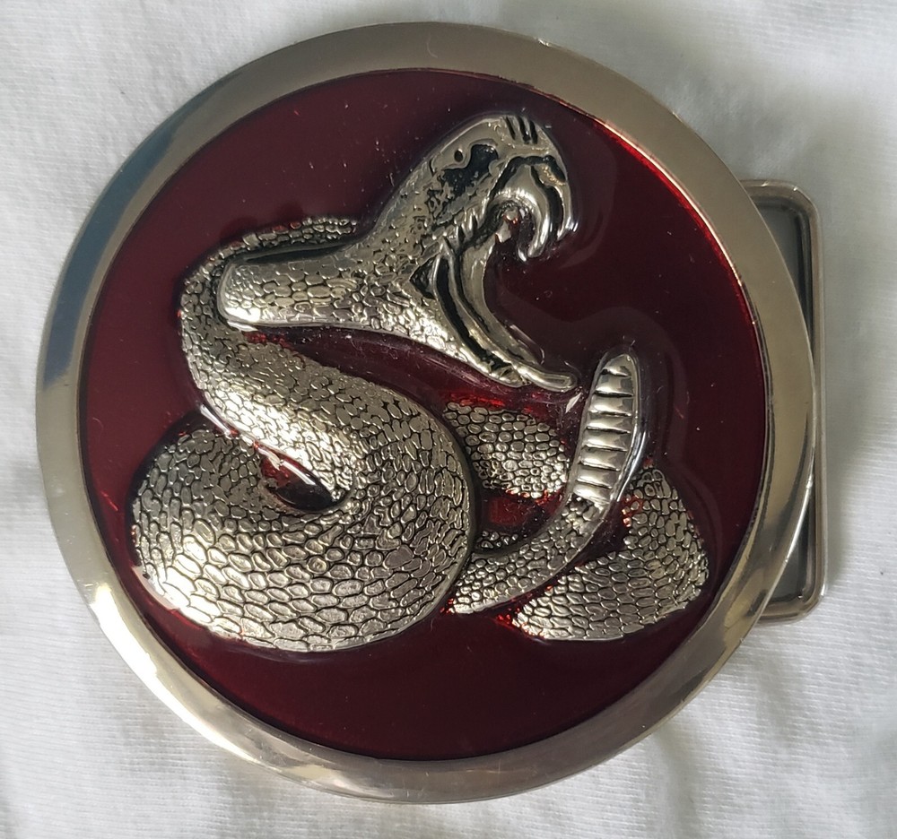 NEW MEN&rsquo;S COBRA SNAKE RED BELT BUCKLE 3&Prime;