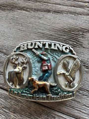 Vintage Hunting Waterfowl Duck Deer 1986 Belt Buckle Great American Buckle Co