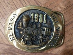 1881 El Paso Texas Del Norte Belt Buckle And Leather Pouch Serial #KP-0545