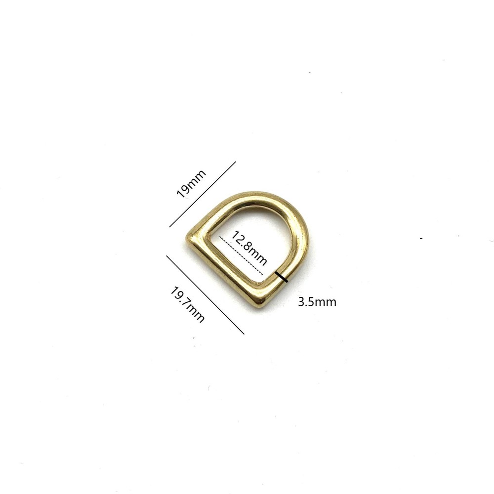 Premium Bag D Loop Seamless Gold D Ring 13mm lot