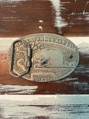 The Beaver Buckle Co. Oval Hunting Bird Pheasants Western Belt Buckle