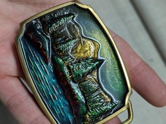 vintage 1970s belt buckle YELLOWSTONE national park ZION western BRASS mountains