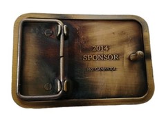 Freedom is Not Free Brass Belt Buckle Western Eagle Stars 2014 Sponsor USA