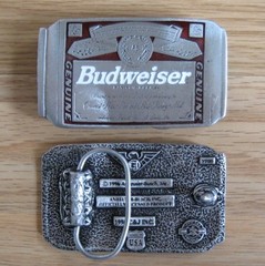 Budweiser beer belt buckle (choice designs)