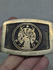 vintage 1970s order of the ELKS belt buckle BPOE western SOLID BRASS cannell